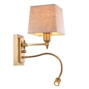 Wall Lamp Ellington antique brass finish incl shade
