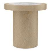 Mesa auxiliar Presedio chapa de roble lavado tapa de mármol blanco lila