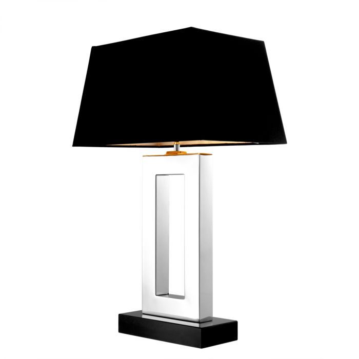 Table Lamp Arlington nickel finish incl black shade