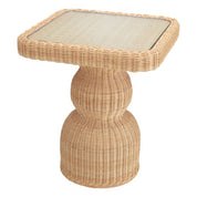Side Table Tiago natural rattan incl glass top
