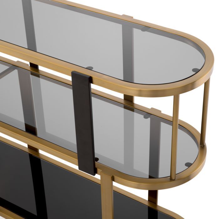 Mueble Clio redondo bajo acabado latón cepillado