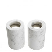 Tealight Holder Tobor S white marble set of 2