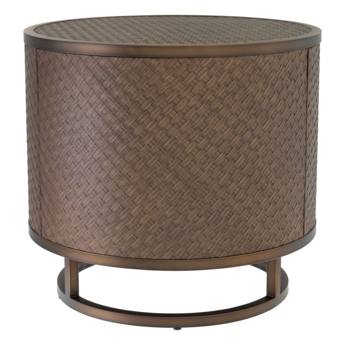 Side Table Napa Valley woven oak veneer
