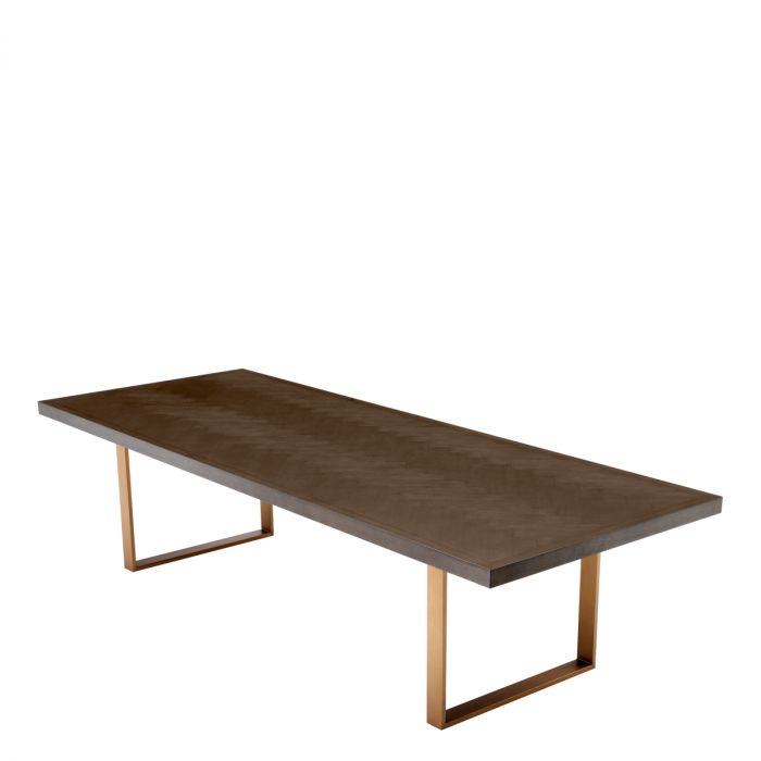 Dining Table Melchior brown oak veneer 300 cm