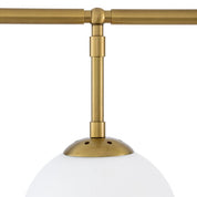 Chandelier Tara antique brass finish white glass