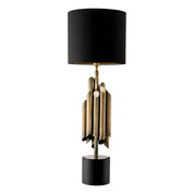 Table Lamp Beau Rivage Round vintage brass finish incl shade