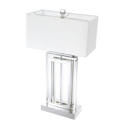 Table Lamp Arlington crystal nickel finish incl white shade