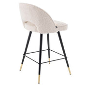 Taburete alto Cliff bouclé crema juego de 2