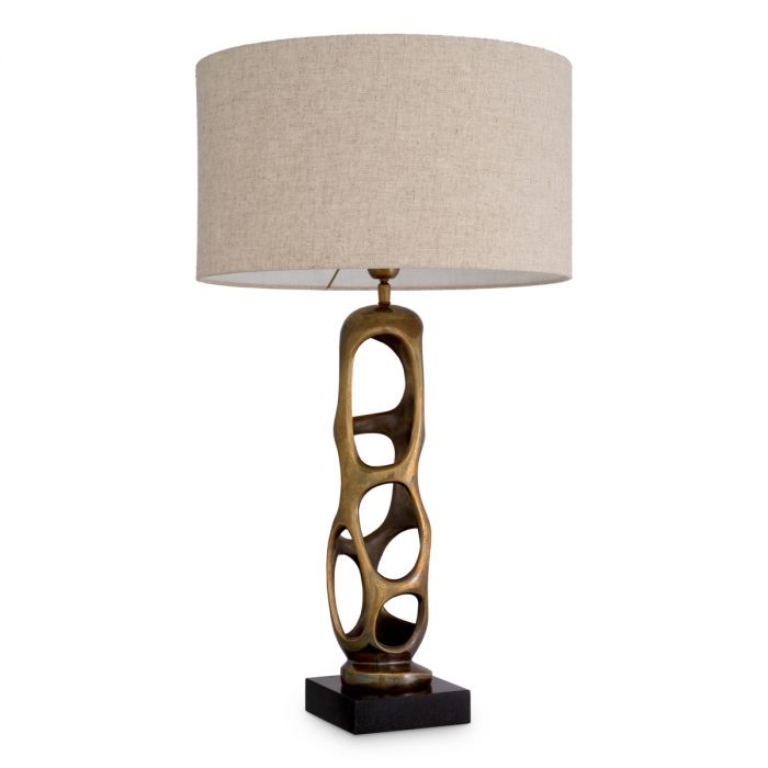 Table Lamp Kearny vintage brass finish incl shade