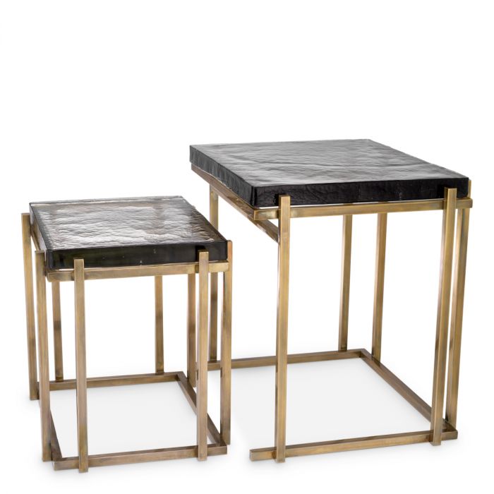 Side Table Niemeyer vintage brass finish set of 2