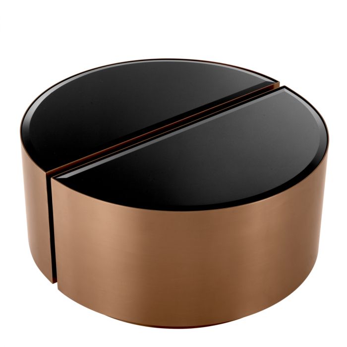 Side Table Astra brushed copper finish set of 2