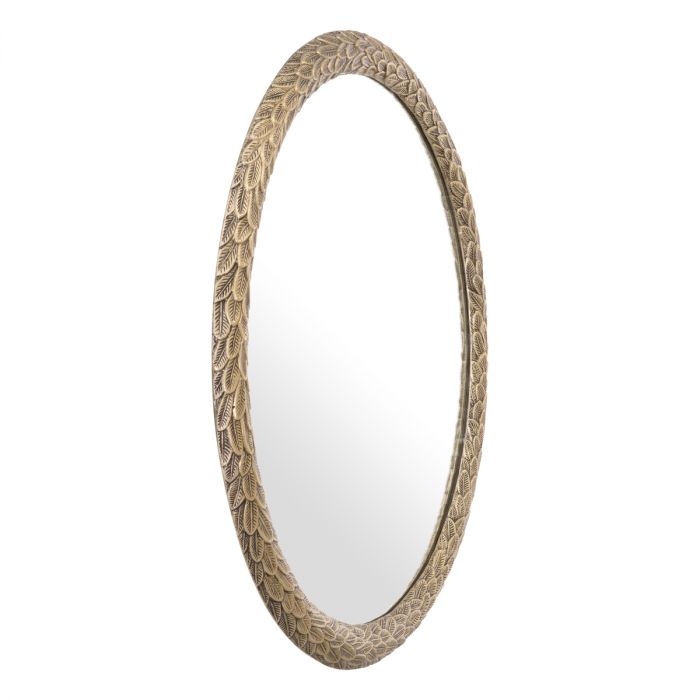 Mirror Soave antique brass finish