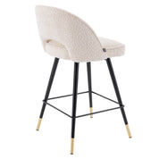 Taburete alto Cliff bouclé crema juego de 2