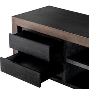 TV Cabinet Talbot charcoal grey oak ven med bronze
