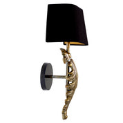 Wall Lamp Beau Site vintage brass finish incl black shade
