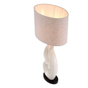 Table Lamp Macias crackled white ceramic incl shade