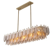 Chandelier Verbier rectangular light brushed brass finish