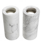 Tealight Holder Tobor L white marble set of 2