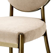 Dining Chair Scribe dark brass greige velvet