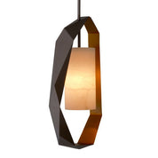 Chandelier Santos gunmetal finish incl alabaster