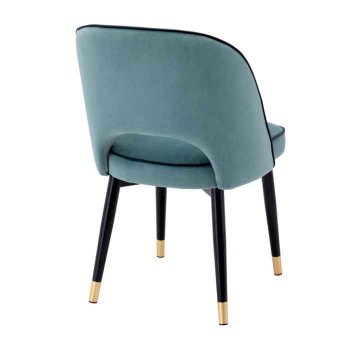 Silla de comedor Cliff savona terciopelo azul juego de 2