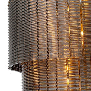 Lámpara de araña Imperial Acabado en latón cepillado doble Cristal ahumado