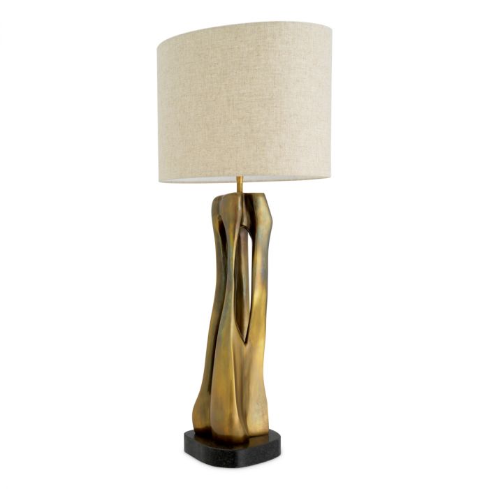 Table Lamp Rovido vintage brass finish incl shade