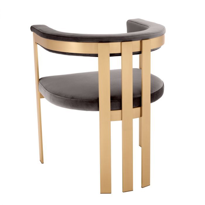 Dining Chair Clubhouse br brass finish savona grey