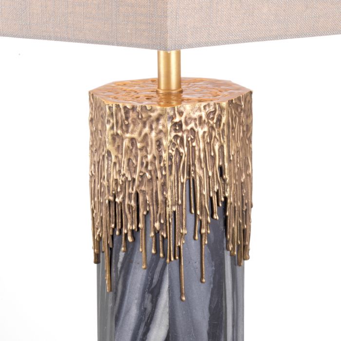 Table Lamp Miller vintage brass finish incl shade