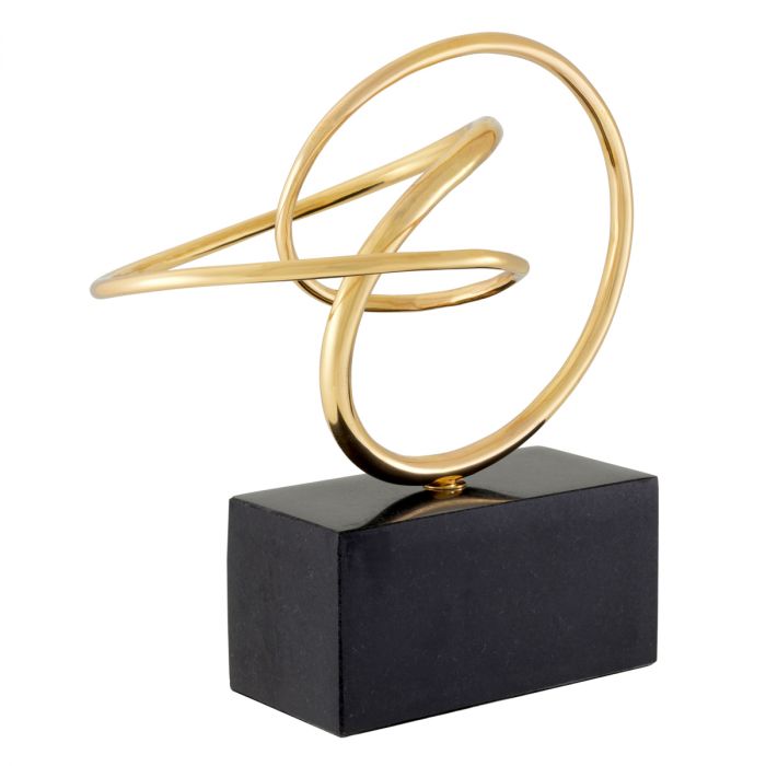 Object Frank polished brass granite base