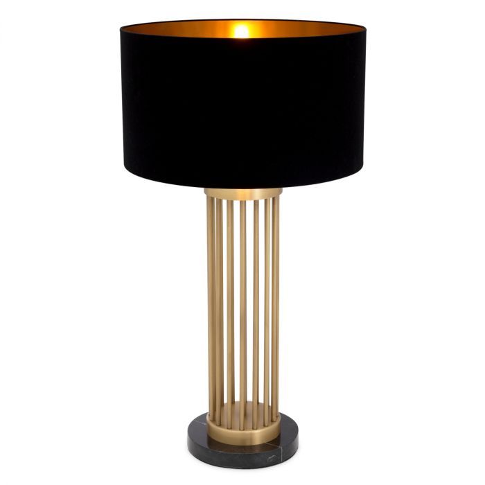 Table Lamp Condo antique brass finish incl shade