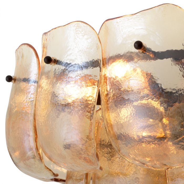 Lámpara de araña Gustave de cristal color champán