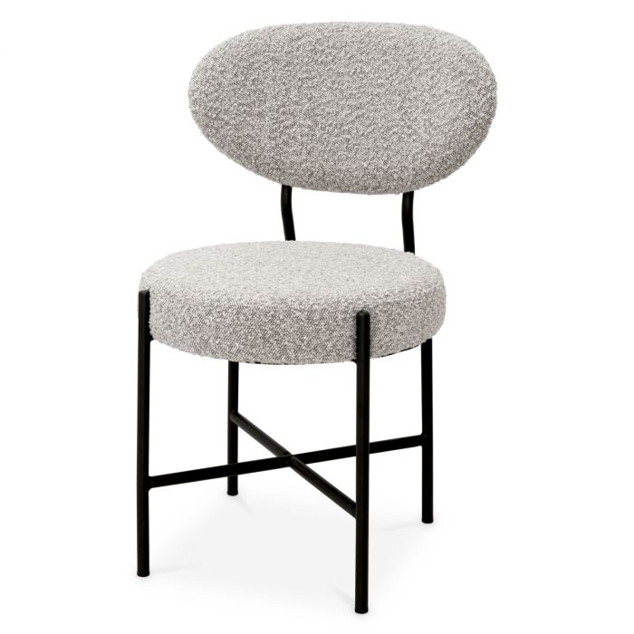 Dining Chair Vicq bouclé grey set of 2