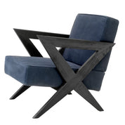 Chair Felippe black oak blue nubuck