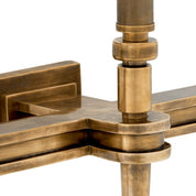 Wall Lamp Waterloo Triple vintage brass finish incl black shades