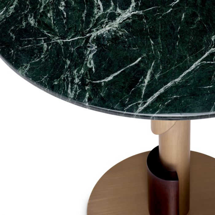 Dining Table Flow brushed brass green marble