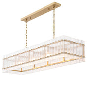 Chandelier Ruby rectangular antique brass finish