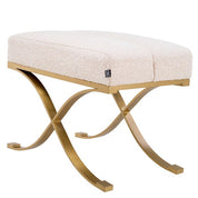 Stool Adonia brushed brass finish bouclé cream
