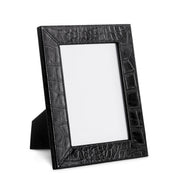 Picture Frame Scaleo croco embossed black leather set of 2