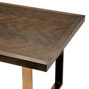 Dining Table Melchior brown oak veneer 230 cm