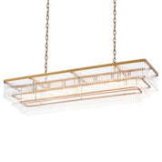 Chandelier East rectangular antique brass finish