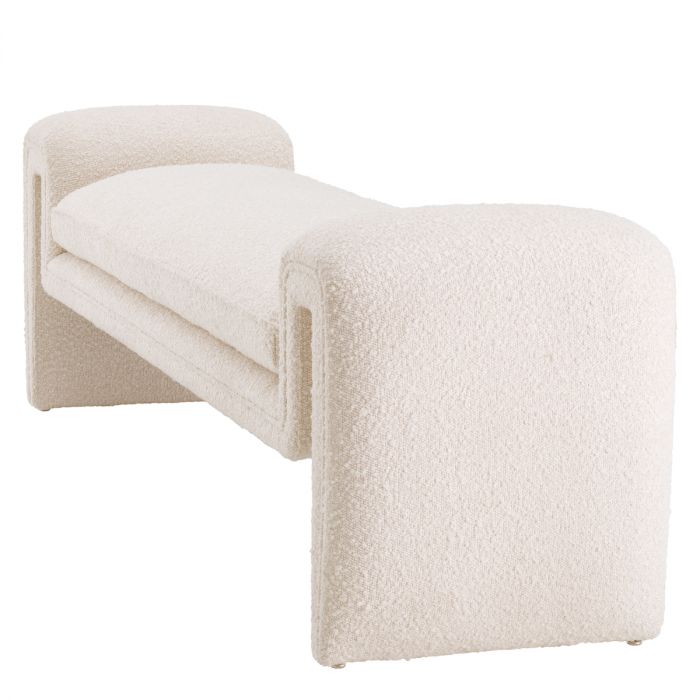 Banco Tondo L bouclé crema