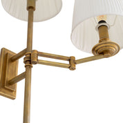 Wall Lamp Xeno Swing vintage brass finish incl shades