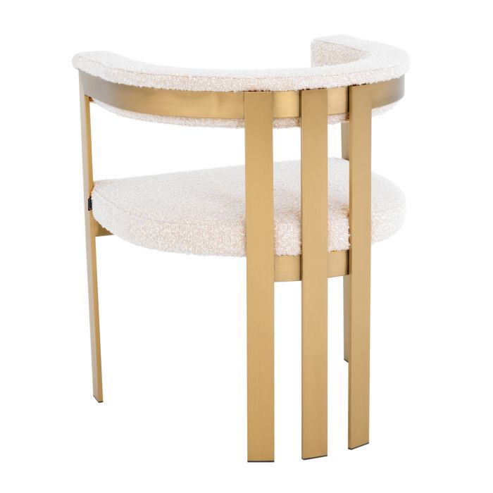 Dining Chair Clubhouse brushed brass finish bouclé cream