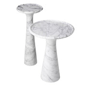 Side Table Pompano high white carrera marble