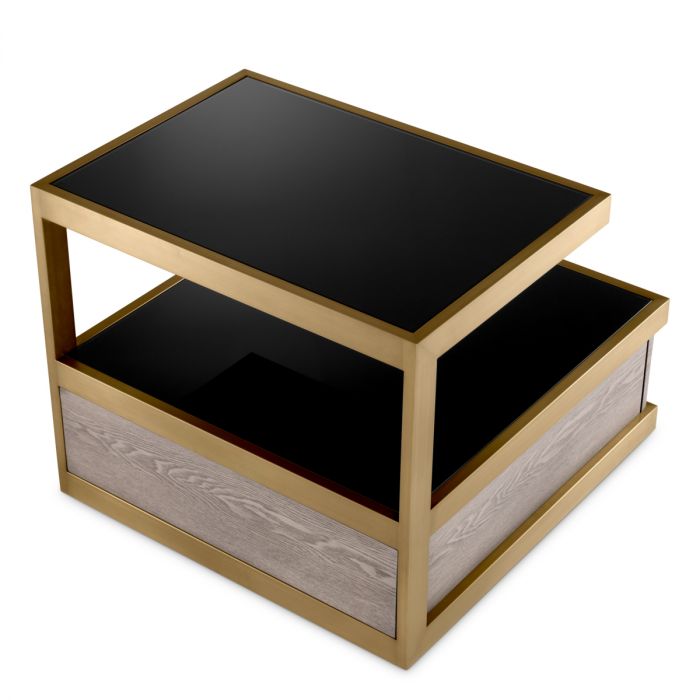 Side Table Kuboa brushed brass finish