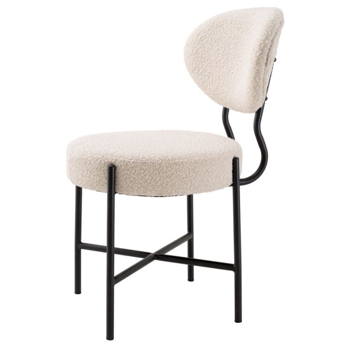 Dining Chair Vicq bouclé cream set of 2