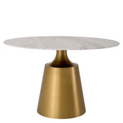 Dining Table Nathan brushed brass finish white marble