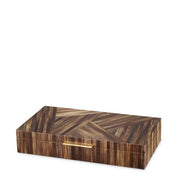 Caja Harvard de paja con marquetería marrón