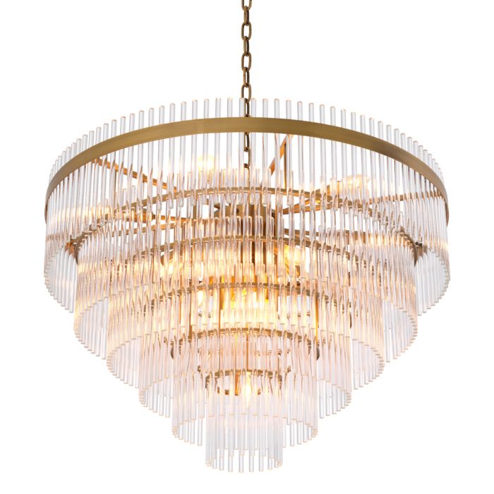 Chandelier East Single antique brass finish